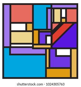 Vector abstract geometric colorful background. Memphis, indian, Brazilian and Mexican pattern.