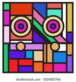 Vector abstract geometric colorful background. Memphis, indian, Brazilian and Mexican pattern.