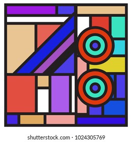 Vector abstract geometric colorful background. Memphis, indian, Brazilian and Mexican pattern.