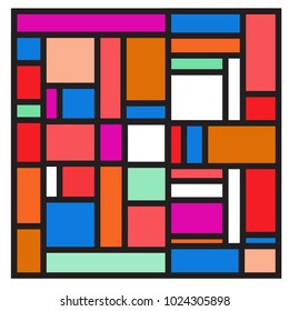 Vector abstract geometric colorful background. Memphis, indian, Brazilian and Mexican pattern.