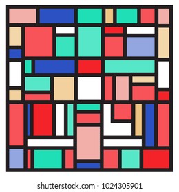 Vector abstract geometric colorful background. Memphis, indian, Brazilian and Mexican pattern.