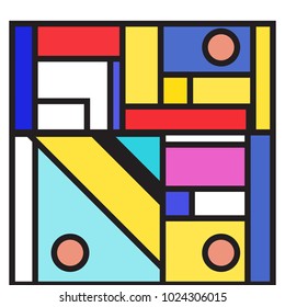 Vector abstract geometric colorful background. Memphis, indian, Brazilian and Mexican pattern.