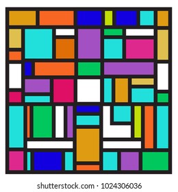 Vector abstract geometric colorful background. Memphis, indian, Brazilian and Mexican pattern.