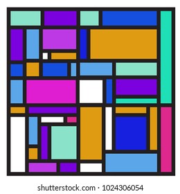 Vector abstract geometric colorful background. Memphis, indian, Brazilian and Mexican pattern.