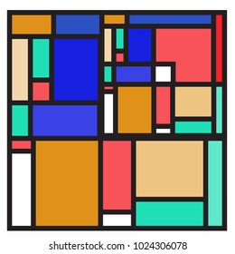 Vector abstract geometric colorful background. Memphis, indian, Brazilian and Mexican pattern.