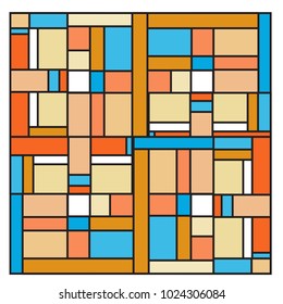 Vector abstract geometric colorful background. Memphis, indian, Brazilian and Mexican pattern.