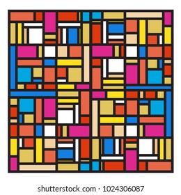 Vector abstract geometric colorful background. Memphis, indian, Brazilian and Mexican pattern.