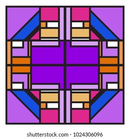 Vector abstract geometric colorful background. Memphis, indian, Brazilian and Mexican pattern.