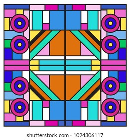 Vector abstract geometric colorful background. Memphis, indian, Brazilian and Mexican pattern.