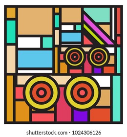 Vector abstract geometric colorful background. Memphis, indian, Brazilian and Mexican pattern.