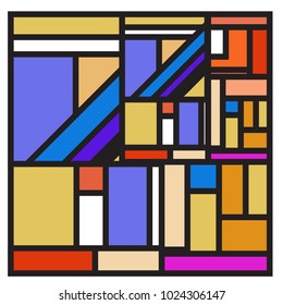 Vector abstract geometric colorful background. Memphis, indian, Brazilian and Mexican pattern.