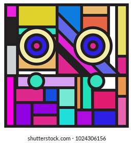 Vector abstract geometric colorful background. Memphis, indian, Brazilian and Mexican pattern.