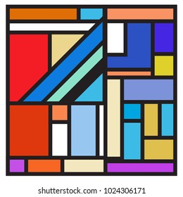 Vector abstract geometric colorful background. Memphis, indian, Brazilian and Mexican pattern.