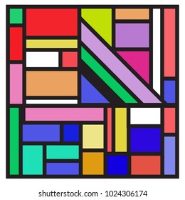 Vector abstract geometric colorful background. Memphis, indian, Brazilian and Mexican pattern.