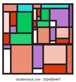 Vector abstract geometric colorful background. Memphis, indian, Brazilian and Mexican pattern.