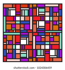 Vector abstract geometric colorful background. Memphis, indian, Brazilian and Mexican pattern.