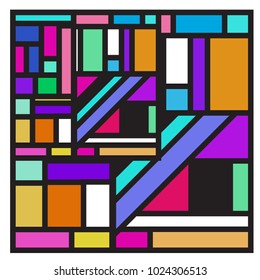 Vector abstract geometric colorful background. Memphis, indian, Brazilian and Mexican pattern.