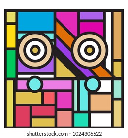 Vector abstract geometric colorful background. Memphis, indian, Brazilian and Mexican pattern.