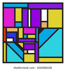 Vector abstract geometric colorful background. Memphis, indian, Brazilian and Mexican pattern.