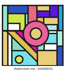 Vector abstract geometric colorful background. Memphis, indian, Brazilian and Mexican pattern.