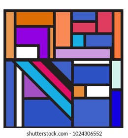 Vector abstract geometric colorful background. Memphis, indian, Brazilian and Mexican pattern.