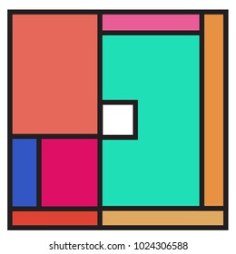 Vector abstract geometric colorful background. Memphis, indian, Brazilian and Mexican pattern.