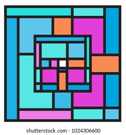 Vector abstract geometric colorful background. Memphis, indian, Brazilian and Mexican pattern.