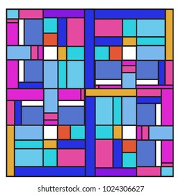 Vector abstract geometric colorful background. Memphis, indian, Brazilian and Mexican pattern.