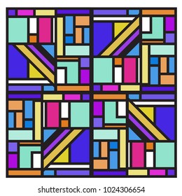 Vector abstract geometric colorful background. Memphis, indian, Brazilian and Mexican pattern.