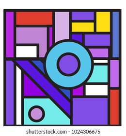 Vector abstract geometric colorful background. Memphis, indian, Brazilian and Mexican pattern.