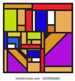 Vector abstract geometric colorful background. Memphis, indian, Brazilian and Mexican pattern.