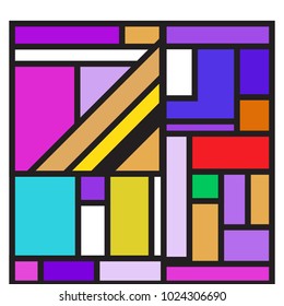 Vector abstract geometric colorful background. Memphis, indian, Brazilian and Mexican pattern.