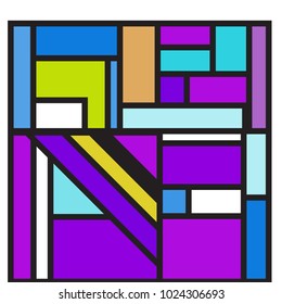 Vector abstract geometric colorful background. Memphis, indian, Brazilian and Mexican pattern.