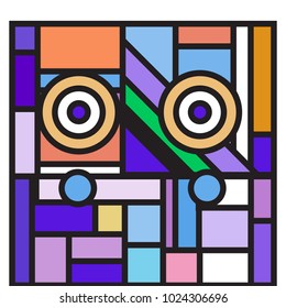 Vector abstract geometric colorful background. Memphis, indian, Brazilian and Mexican pattern.