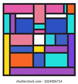 Vector abstract geometric colorful background. Memphis, indian, Brazilian and Mexican pattern.