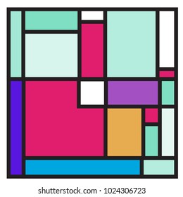 Vector abstract geometric colorful background. Memphis, indian, Brazilian and Mexican pattern.