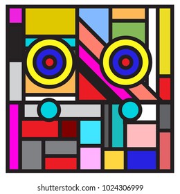 Vector abstract geometric colorful background. Memphis, indian, Brazilian and Mexican pattern.