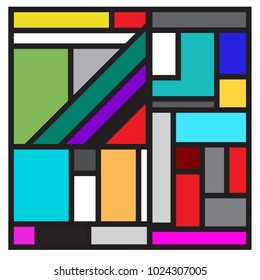 Vector abstract geometric colorful background. Memphis, indian, Brazilian and Mexican pattern.