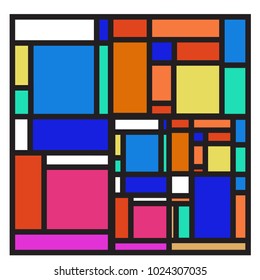 Vector abstract geometric colorful background. Memphis, indian, Brazilian and Mexican pattern.