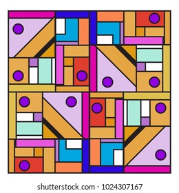 Vector abstract geometric colorful background. Memphis, indian, Brazilian and Mexican pattern.