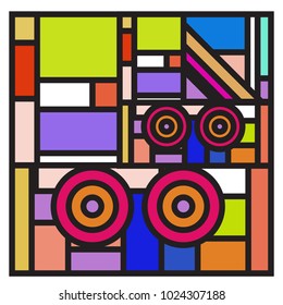 Vector abstract geometric colorful background. Memphis, indian, Brazilian and Mexican pattern.
