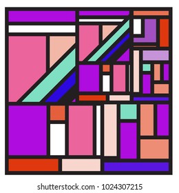 Vector abstract geometric colorful background. Memphis, indian, Brazilian and Mexican pattern.