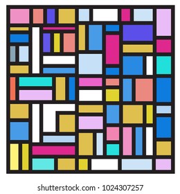 Vector abstract geometric colorful background. Memphis, indian, Brazilian and Mexican pattern.