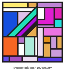 Vector abstract geometric colorful background. Memphis, indian, Brazilian and Mexican pattern.