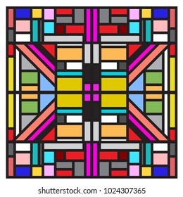 Vector abstract geometric colorful background. Memphis, indian, Brazilian and Mexican pattern.