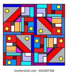 Vector abstract geometric colorful background. Memphis, indian, Brazilian and Mexican pattern.