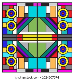 Vector abstract geometric colorful background. Memphis, indian, Brazilian and Mexican pattern.