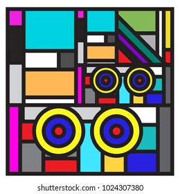 Vector abstract geometric colorful background. Memphis, indian, Brazilian and Mexican pattern.