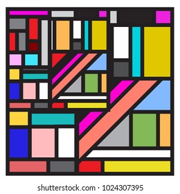 Vector abstract geometric colorful background. Memphis, indian, Brazilian and Mexican pattern.