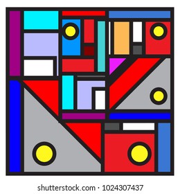 Vector abstract geometric colorful background. Memphis, indian, Brazilian and Mexican pattern.